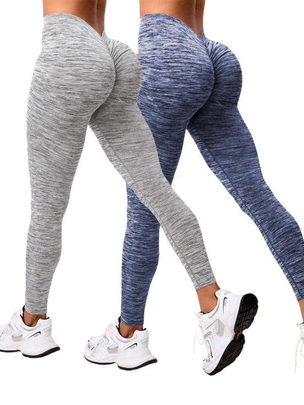 Women's All Over Print High Waist Sports Leggings, Sporty Comfy Breathable V-shaped Waist Skinny Pants for Yoga Gym Workout, Ladies Sportswear for All Seasons