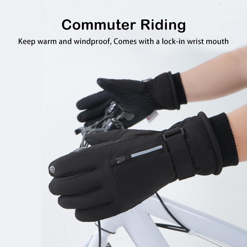 Winter Ski Gloves, 1 Pair Warm Gloves for Outdoor Sports, Thickened Non-slip & Waterproof Touchscreen Wrist Lengthened Cycling Ski Gloves, Christmas Gift