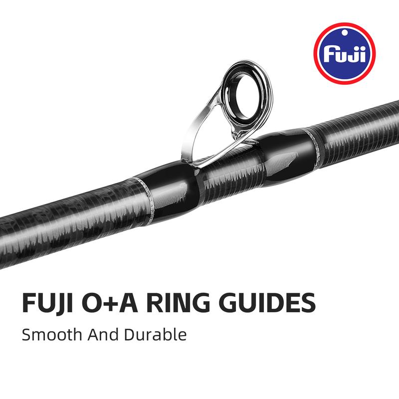 HANDING Magic L Fishing Rod, Fuji O+A Ring Guides, 2-Piece BFS Spinning and Casting Rod, 30 Ton+24 Ton Carbon Fiber, for Bass, Trout, Walleye, Catfish Etc.