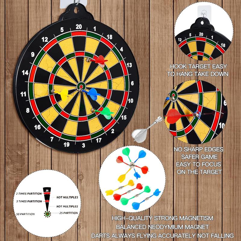 Magnetic Dart Board for Kids-12Magnetic Dart Sticky Balls or 2 Toy Gun+40 Foam Dart.Indoor Outdoor Kids Games and Party Games,Christmas Birthday Gifts Toys for 3-12 Year Old Boys moopok