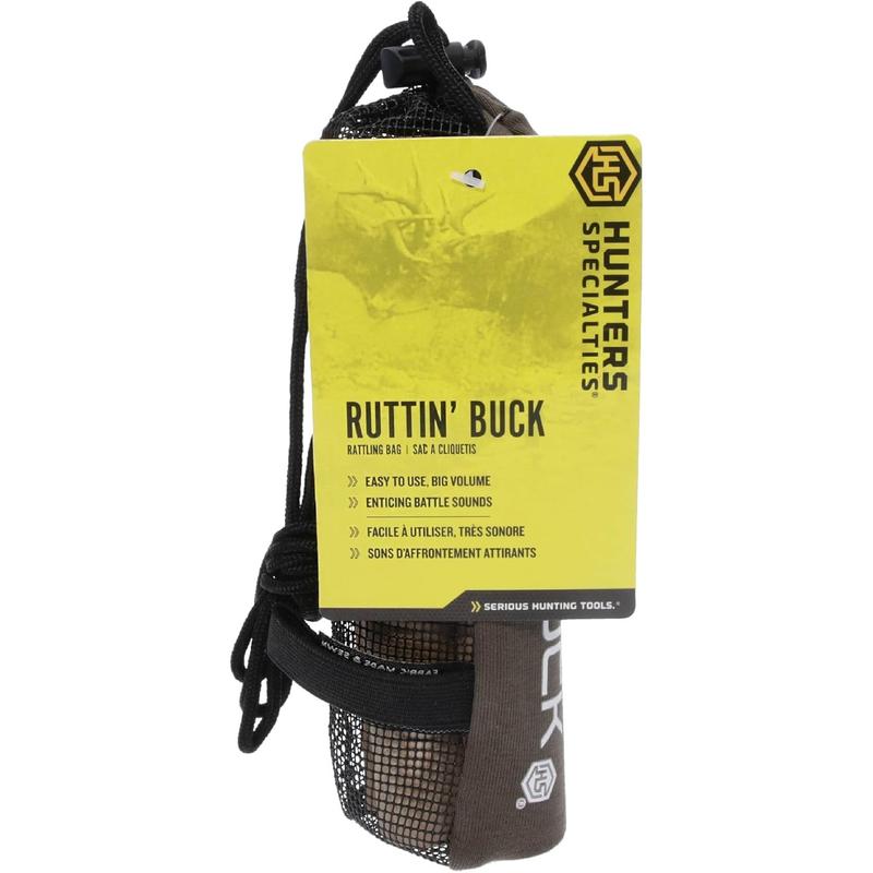 Hunters Specialties Hunting Ruttin' Buck Rattling Bag Deer Call - One-Hand Operation Realistic Buck Vocalizations for Pre-Rut Rut Periods Big Rock