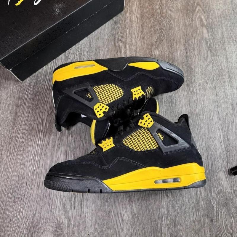 Best quality Retro Yellow Thunder Black Men's Sports Sneakers Basketball Shoes