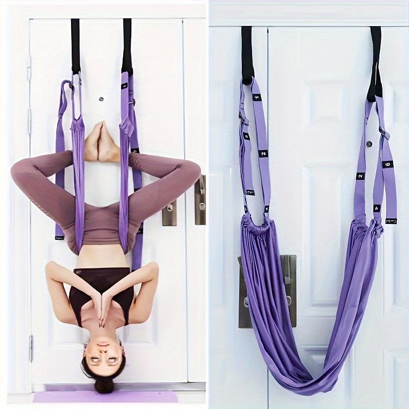 1 One Adjustable Yoga Straps, with 4 Straps, Suitable for Aerial Yoga, Pilates and Fitness Swing-Improve Flexibility and Strengthen Core Muscles.