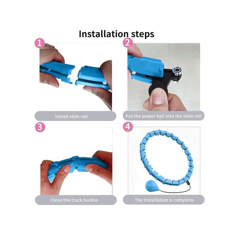 24 Sections Detachable Fitness Hula Hoop Ring, Portable Removable Pilates Ring with Weighted Ball, Workout Equipment for Thin Waist, Weight Loss