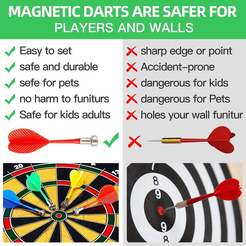 Magnetic Dart Board for Kids-12Magnetic Dart Sticky Balls or 2 Toy Gun+40 Foam Dart.Indoor Outdoor Kids Games and Party Games,Christmas Birthday Gifts Toys for 3-12 Year Old Boys moopok