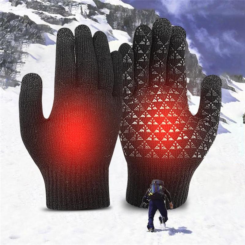 Electric Heated Gloves Touch Screen Outdoor Riding Skiing Mitten USB Heated Gloves for Backpacking Mountaineering Riding Camping