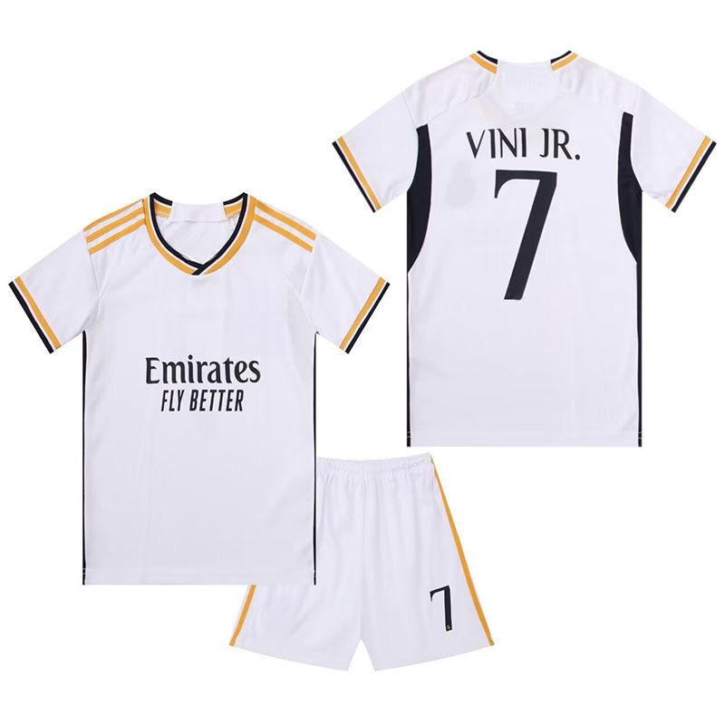 24 Season Madrid Home Jersey Children'S Football Uniform Set No. 7 Vinicius Fan Version Classic Jersey