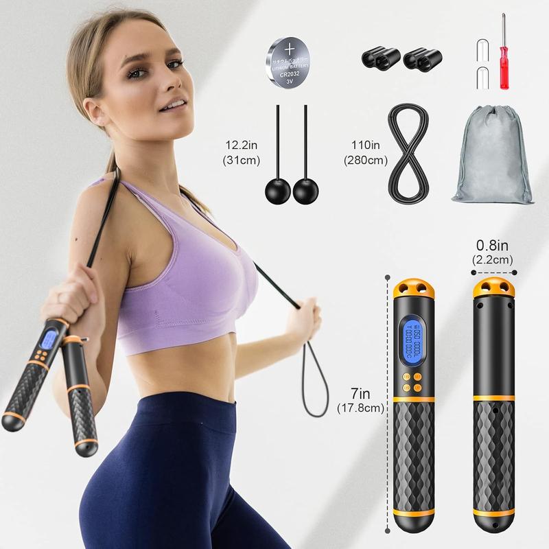 Smart Jump Rope with Weight Lap Time Calorie Record for Fitness Training - Home Exercise Equipment