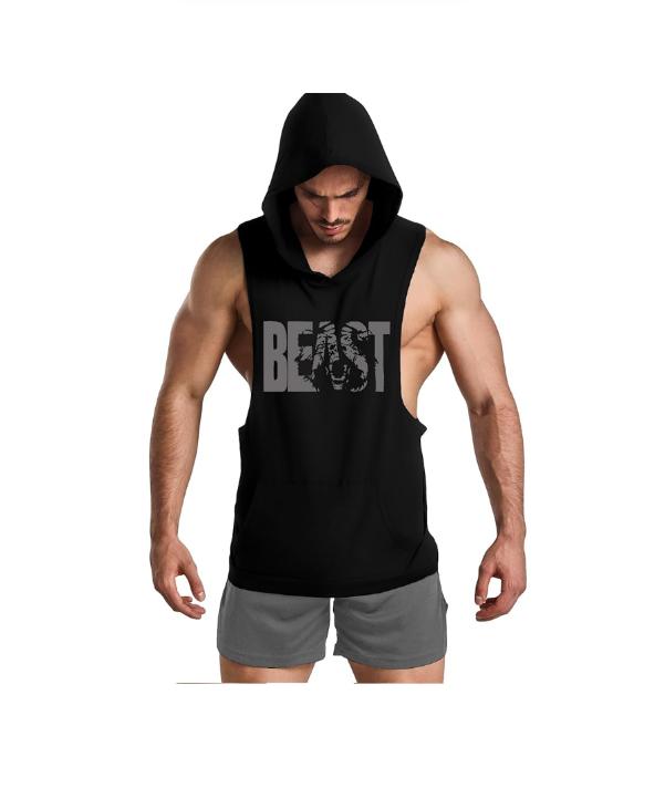 GYM REVOLUTION Men's Workout Sleeveless Shirts Muscle Hooded Tank Gym Fitness Quick Dry Sleeveless Hoodies