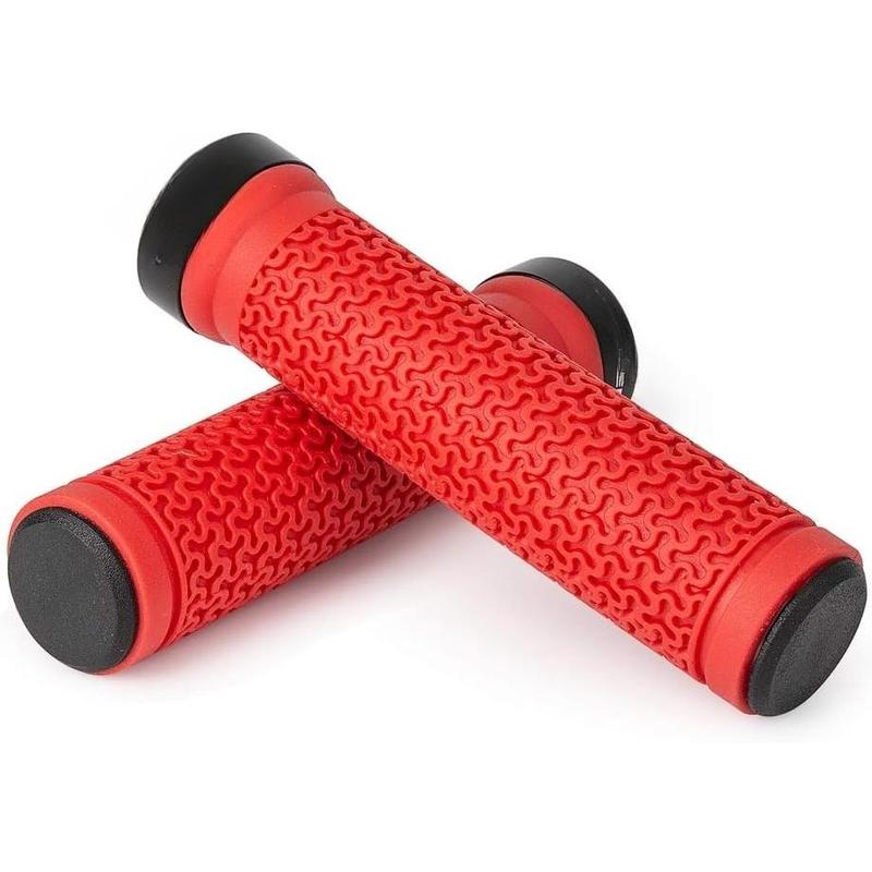 Bike Handlebar Grips, Single Lock on Bicycle Handle Bar, for BMX, Mountain, MTB, Beach Cruiser, Scooter, Folding Bike, Soft Non-Slip-Rubber Hand Grip Comfortable