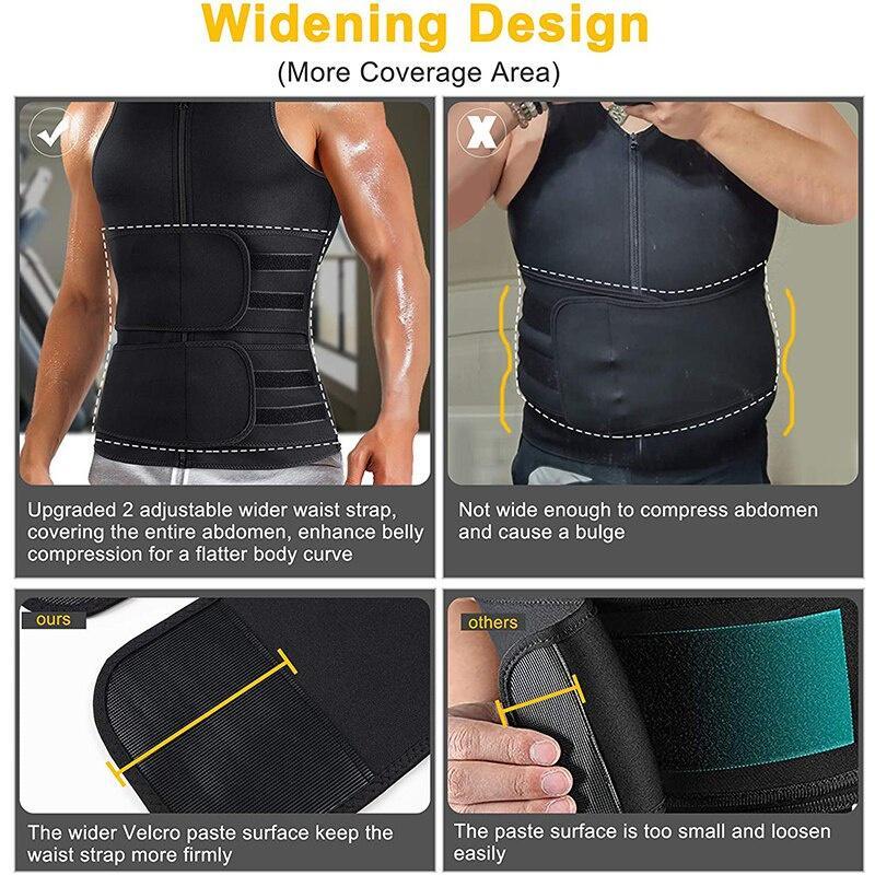 Waist Trainer for Men Sweat Belt Tummy Control Body Shaper Workout Tops