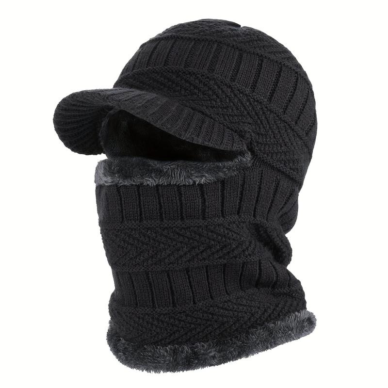 Winter Knitted Balaclava Beanie Hat Warm Cycling Ski Mask, Ear Protection Warm Hat Neck Gaiter