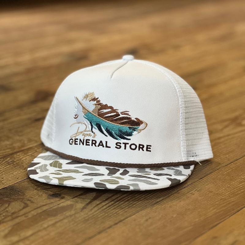 PGS Mallard Feather White Camo Rope Hat