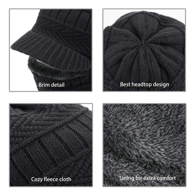 Winter Knitted Balaclava Beanie Hat Warm Cycling Ski Mask, Ear Protection Warm Hat Neck Gaiter