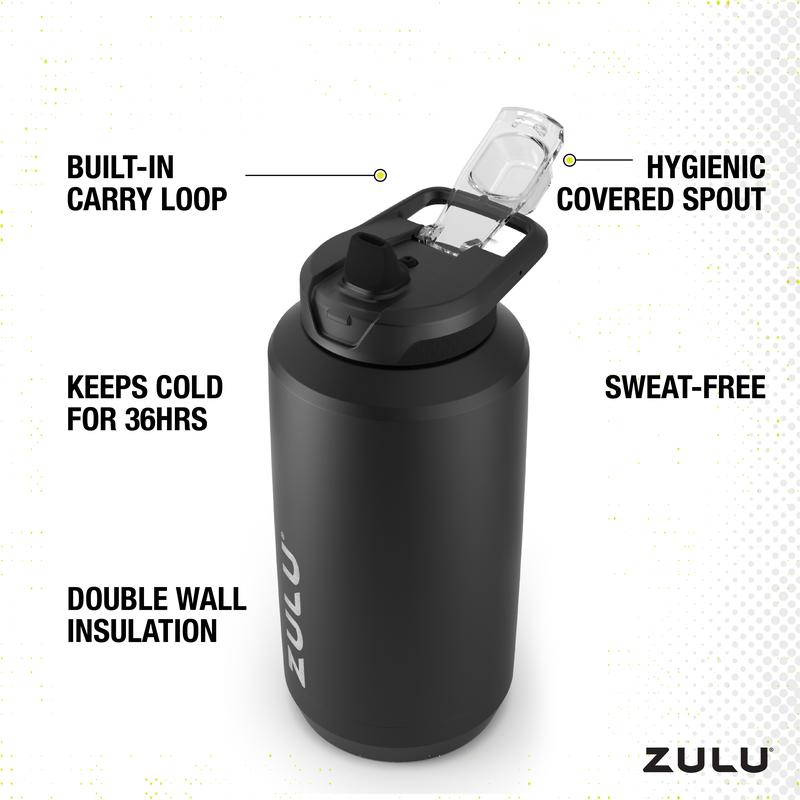 ZULU Goals 64 fl oz. Half Gallon Stainless Steel Jug Water Bottle