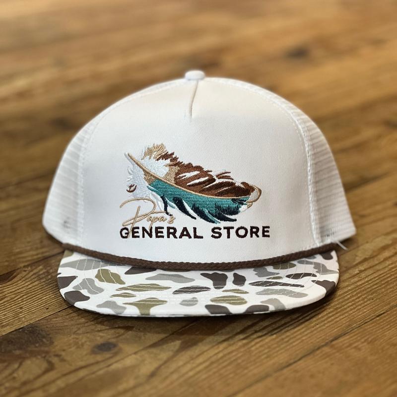 PGS Mallard Feather White Camo Rope Hat