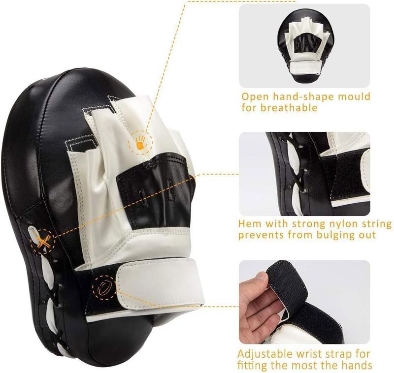 Valleycomfy Boxing Curved Focus Punching Mitts- Leatherette Training Hand Pads