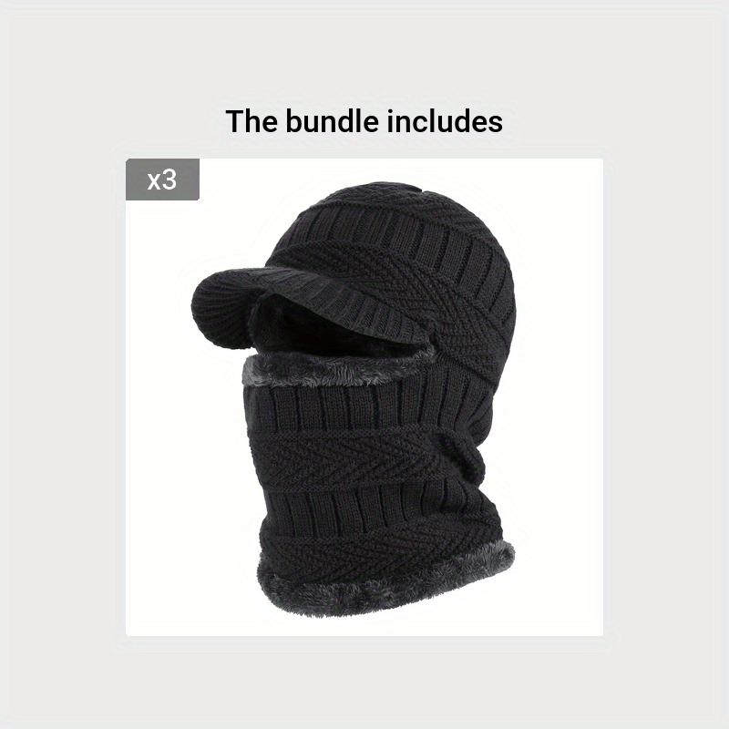 Winter Knitted Balaclava Beanie Hat Warm Cycling Ski Mask, Ear Protection Warm Hat Neck Gaiter