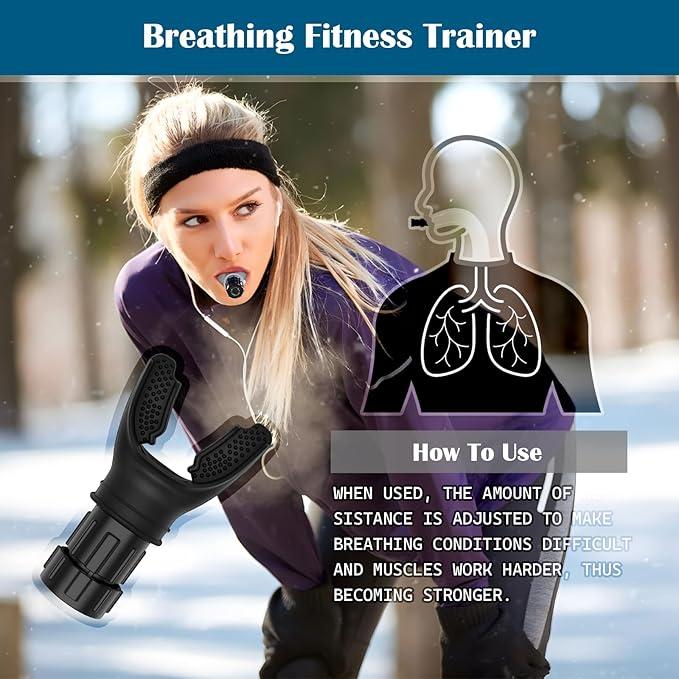 Breathe Exercise Device Adjustable Resistance for Trainer, Exerciser Trainer Daily Fitness Training,Potable, Easy-to-Clean