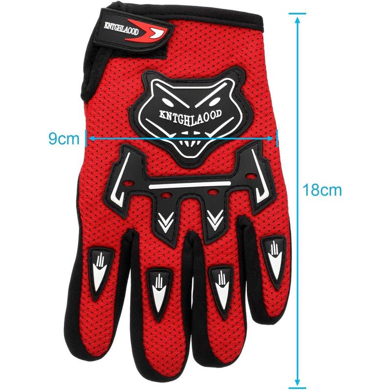 Motorcycle Gloves Power Sports Racing Gloves Riding Dirty Bike Gloves Winter Bike Cycling Gloves for Riding Cycling Hiking Children Outdoor Sports (Red)