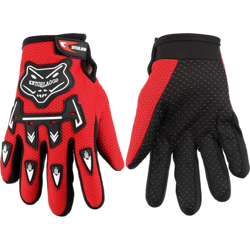 Motorcycle Gloves Power Sports Racing Gloves Riding Dirty Bike Gloves Winter Bike Cycling Gloves for Riding Cycling Hiking Children Outdoor Sports (Red)