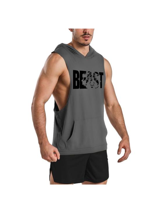 GYM REVOLUTION Men's Workout Sleeveless Shirts Muscle Hooded Tank Gym Fitness Quick Dry Sleeveless Hoodies