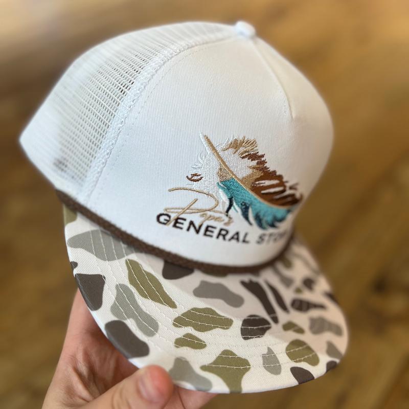 PGS Mallard Feather White Camo Rope Hat