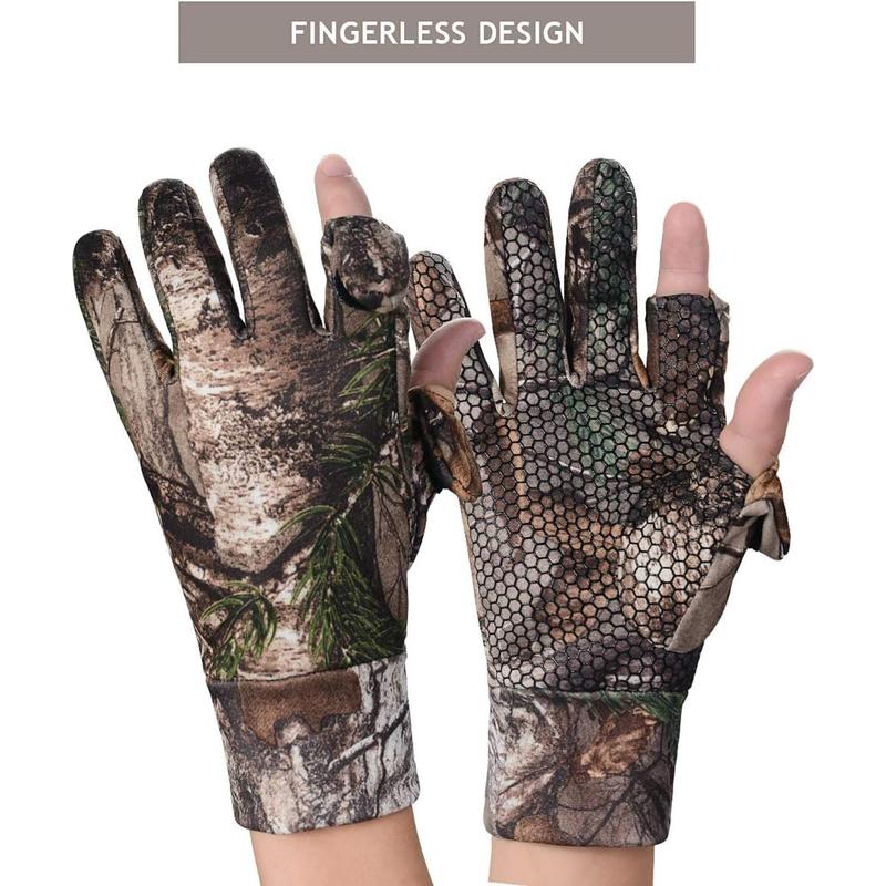 EAmber Camouflage Hunting Gloves Full Finger Fingerless Gloves Pro Anti-Slip Camo Glove Archery Accessories Hunting Outdoors