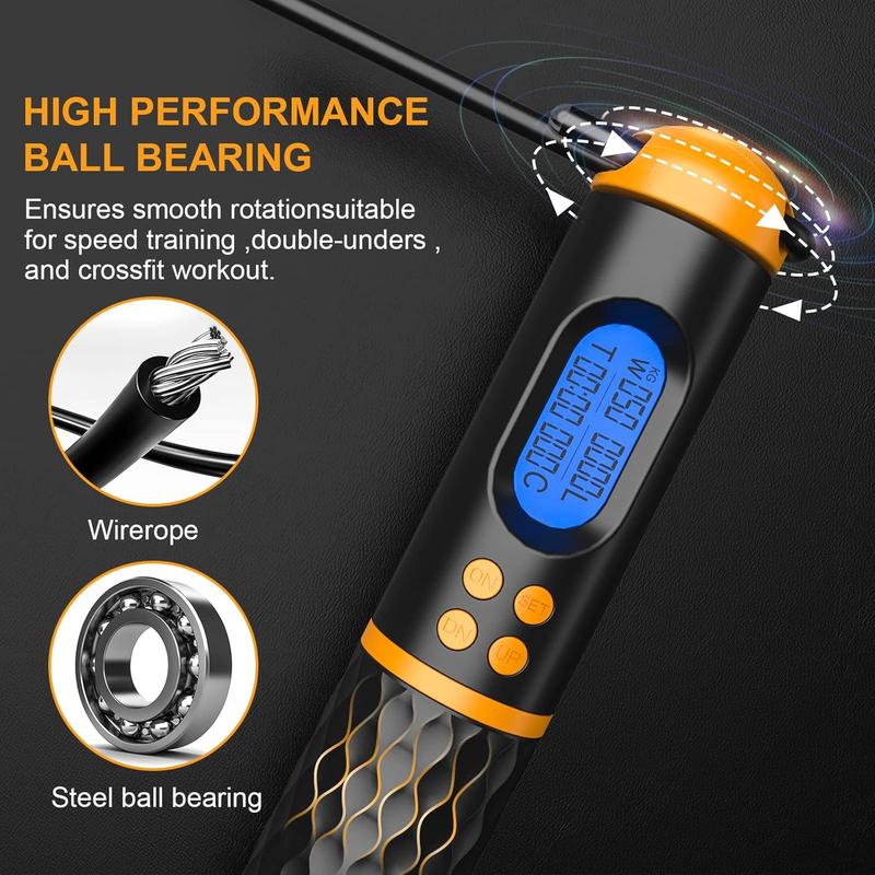 Smart Jump Rope with Weight Lap Time Calorie Record for Fitness Training - Home Exercise Equipment