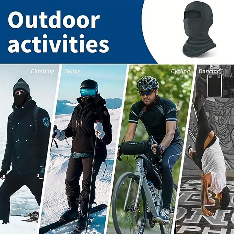 Breathable Black Balaclava Face Mask - Moisture-Wicking Polyester, Perfect for Cycling, Motorcycling, Hiking & Skiing | Stretchy, Quick-Dry Outdoor Headgear