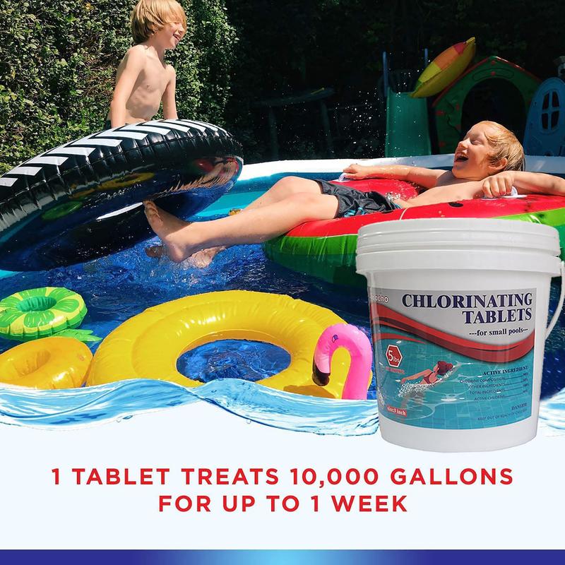 25LBS Alicacho 3'' Swimming Pool Chlorine Tablets, 90% Stabilized Available Chlorine Tabs for Pool, Hot Tubs, Spa(25 lbs, 55 tablets)