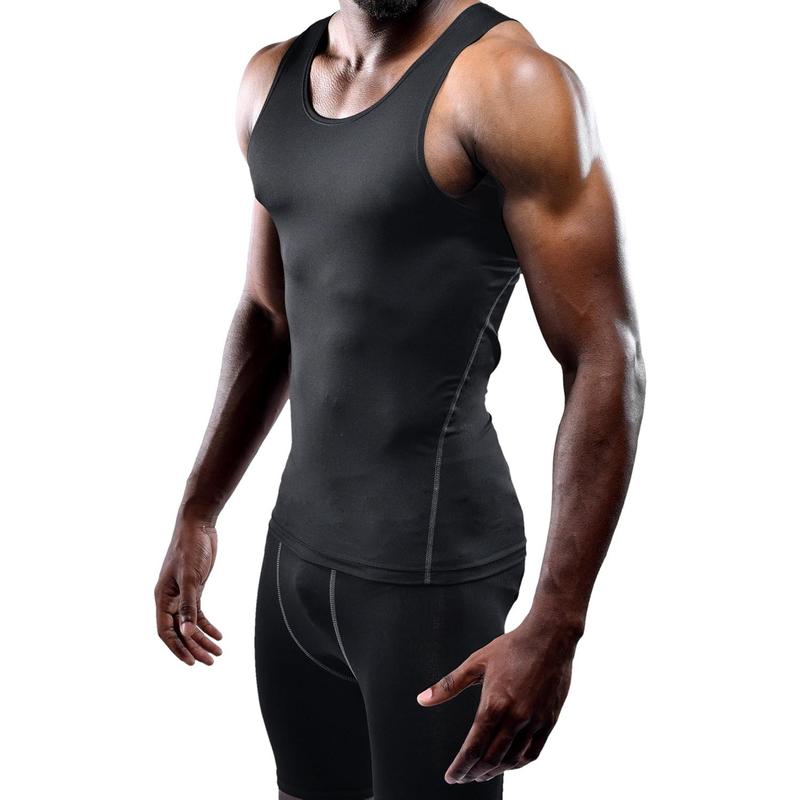 Men's 3 Pack Athletic Compression Under Base Layer Sport Tank Top