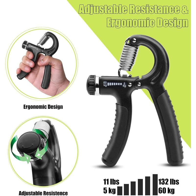 5-60 kg Grip Strengthener Exerciser  Adjustable Hand Grips Strengthener with Stainless Steel Spring for  Wrists, Fingers, Forearm, Hands