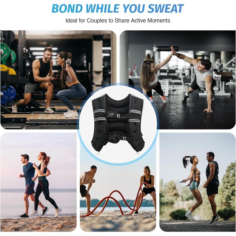 ZELUS Weighted Vest, 6lb 8lb 12lb 16lb 20lb 25lb 30lb Weight Vest with Reflective Stripe for Workout, Strength Training, Running, Fitness, Muscle Building, Weight Loss, Weightlifting