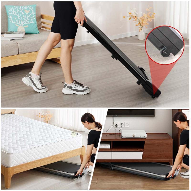 Walking Pad Treadmill with Handrails , Portable Under Desk Treadmill for Home Use, 2-in-1 Walking Pad for Home and Office,265 lbs Capacity, Adjustable Speed, Powerful Quiet Motor, Multiple Modes,Equipped with a Remote Control.