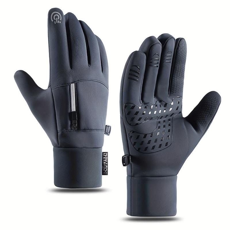 Men's Winter Outdoors Warm Gloves, Windproof and Waterproof Touch Screen Gloves, Non-Slip Cold-Proof Gloves, Suitable for Outdoor Running, Cycling, Skiing, Fishing and Driving