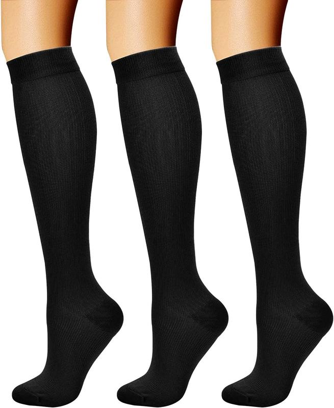 3 Pairs Compression Socks for Women & Men - Best for Running Athletic Cycling - 15-20 mmHg