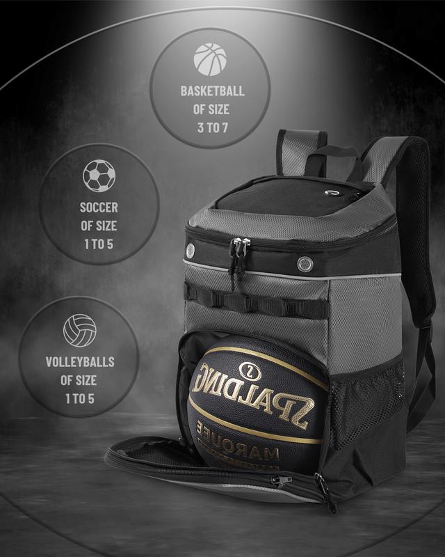 Soccer Bag, Soccer Backpack with Ball Compartment for Men and Women Fit Basketball Volleyball, Large Capacity Sports Equipment Bags Gift Gym Outdoor Camping