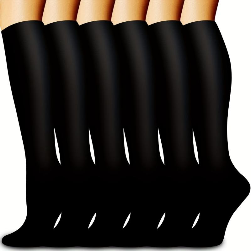 6 Pairs ComfortFit Compression Socks - Athletic Socks for Men and Women with Arch Support and Moisture-Wicking Fabric for Running, Cycling, Basketball, Football, Hiking and Outdoor Activities - Breathable, Anti-Fatigue, and Comfortable Spor