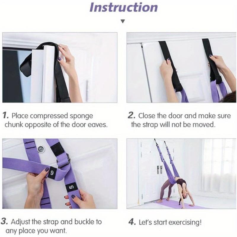 1pc Adjustable Aerial Yoga Strap, Yoga Swing Hammock for Stretching, Leg Pressing, Ballet, Dance, Gymnastics Training