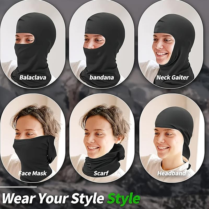 Breathable Black Balaclava Face Mask - Moisture-Wicking Polyester, Perfect for Cycling, Motorcycling, Hiking & Skiing | Stretchy, Quick-Dry Outdoor Headgear