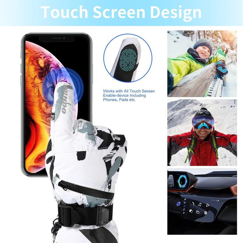 Ski Gloves, Waterproof Snow Gloves -30℉ Winter Gloves for Cold Weather Touchscreen Snowboard Gloves Warm for Men Women