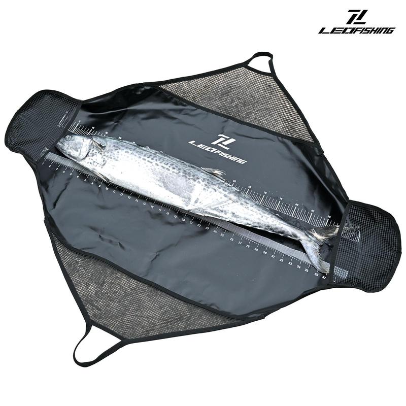 Fishing Tournament Weigh in Fish Bag, Folding Weigh Sling Fish Bag with Strong Nylon Handles & Ruler, Tournament Fish Bags, Fishing Accessories