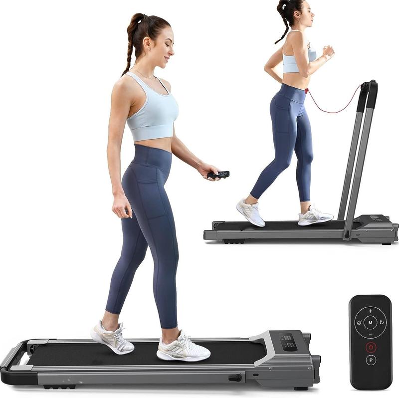 Redliro Under Desk Treadmill 2 in 1 Walking Pad, Portable, Folding, Electric, Motorized, Walking and Jogging Machine with Remote Control for Home and Office Workout