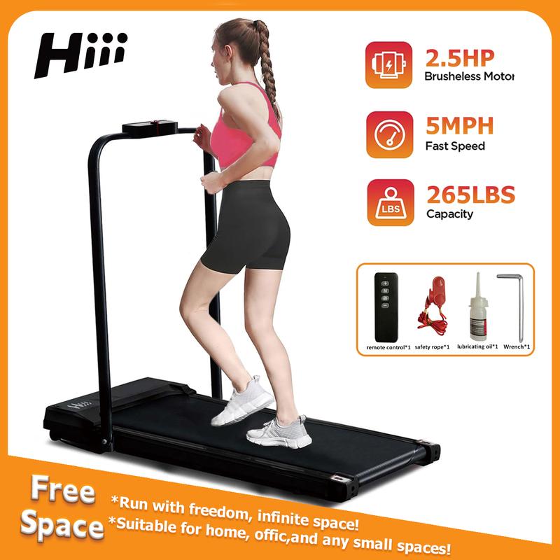 Walking Pad Treadmill with Handrails , Portable Under Desk Treadmill for Home Use, 2-in-1 Walking Pad for Home and Office,265 lbs Capacity, Adjustable Speed, Powerful Quiet Motor, Multiple Modes,Equipped with a Remote Control.