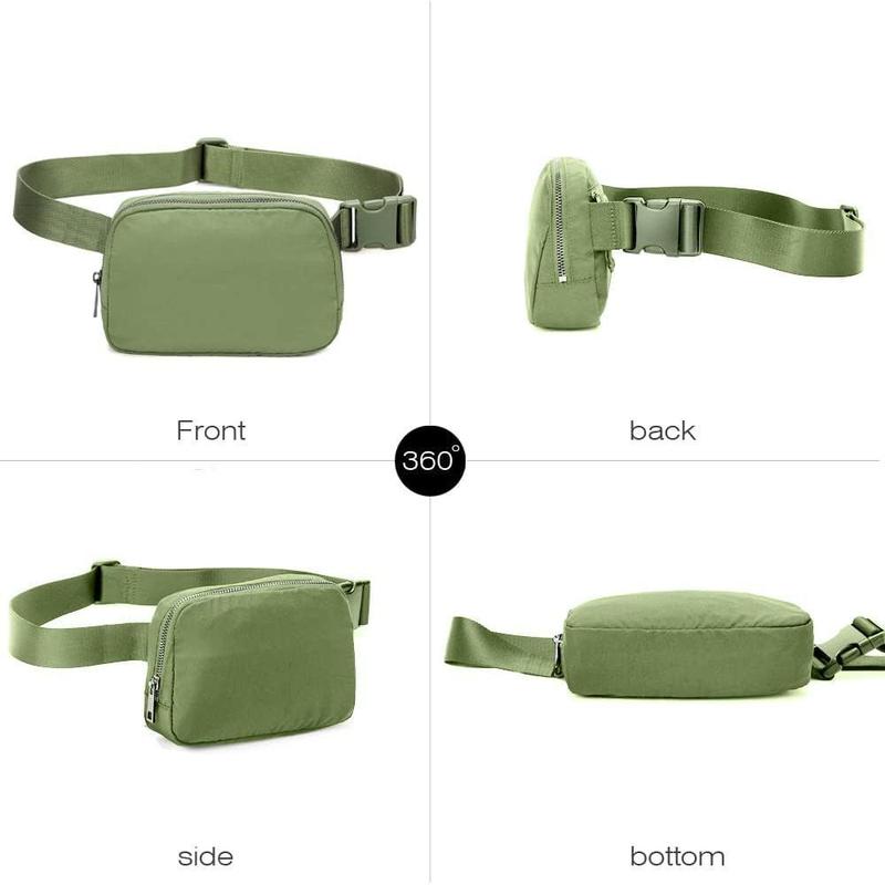 Fanny Belt Bag Waist Pack Crossbody Bags Bum Bag for Running Hiking Travel Workout Adjustable Strap for Women-green