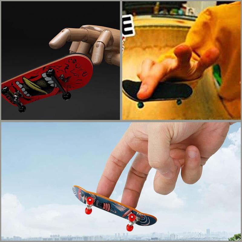 Random Color Mini Finger Skateboard Game, 5 Counts set Finger Skateboard Game, Sports Toy, DIY Kit Indoor Leisure Equipment, Christmas Gift