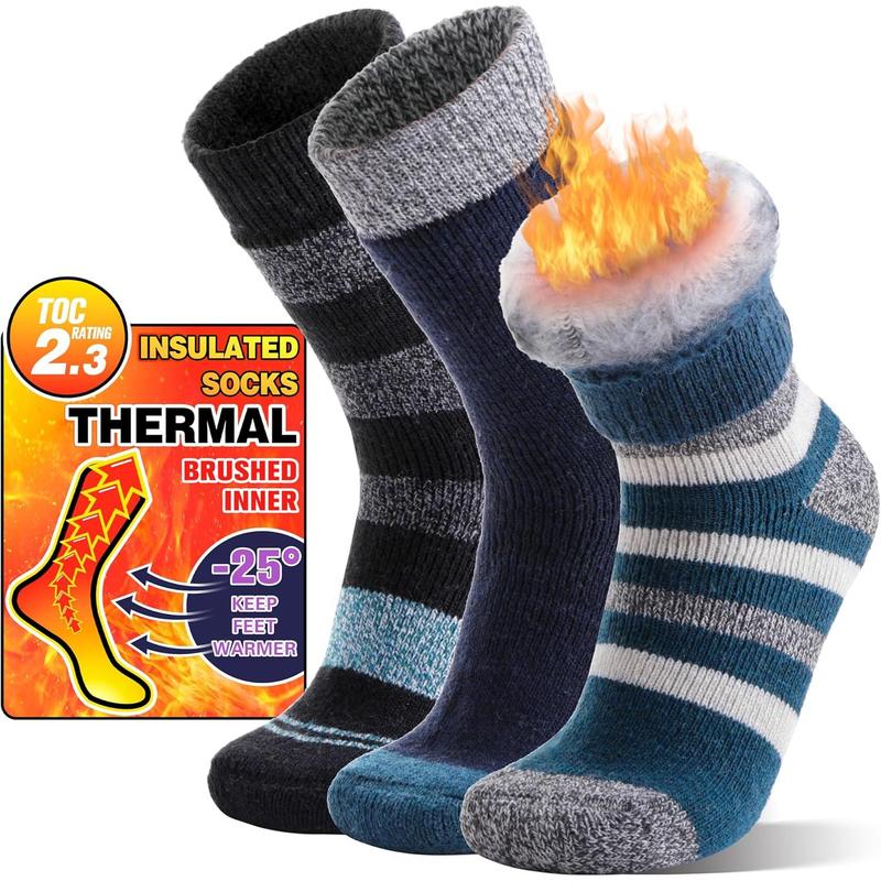 3 Pairs rmal Warm Socks for Men & Women Thick Winter Extra Warm Insulated Boot Ski Socks for Cold Weather