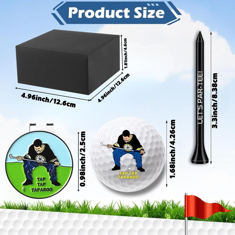 Funny Golf Ball Set, Including 4 Golf Balls, 4 Tees & 2 Markers, Golf Accessory for Men, Perfect  Game  Gifts for Golf Lovers, Christmas Gift