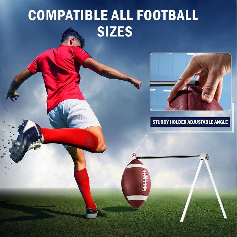 Football Kicking Tee, Portable Field Goal Kicking Holder Stand, Kickoff Tee Compatible with All Football Sizes, Football Training Practice Equipment for Adult & Youth